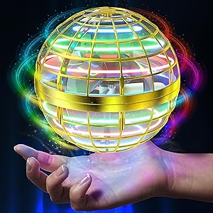 AMERFIST 2024 Flying Orb Ball Toy in Golden - Cosmic Globe Boomerang Hover Ball with RGB Lights, Hand Drone Orbit, Outdoor Toy for Kids & Teens