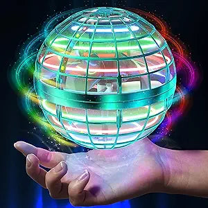 AMERFIST 2024 Flying Orb Ball Toy in Light Blue - Cosmic Globe Boomerang Hover Ball with RGB Lights, Hand Drone Orbit, Outdoor Toy for Kids & Teens